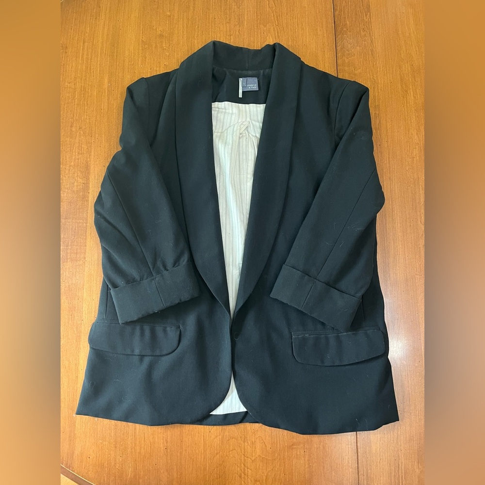 Sparkle and Fade Black Blazer with Cream Lining